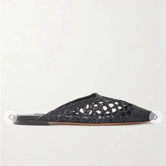 Emme Parsons Black Woven Raffia Mules Size 41 / US 10 - Picture 2 of 14